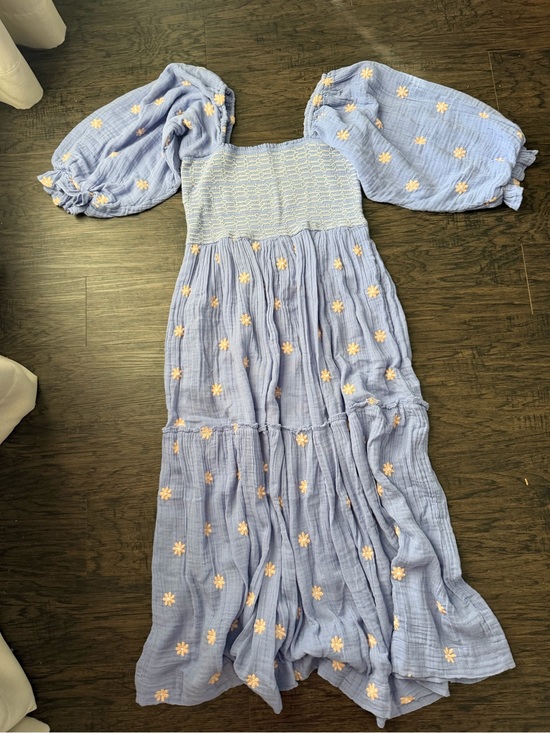 Anthropologie Other - Free People Smocked Puff-Sleeve Daisy Maxi Dress for Kids - Light Lavender